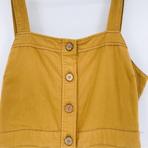 OAT New York Sleeveless Button Front Midi Dress Mustard Size XL - Picture 3 of 9